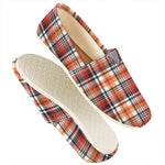 Orange And Black Madras Plaid Print Casual Shoes