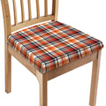 Orange And Black Madras Plaid Print Chair Cushion Cover
