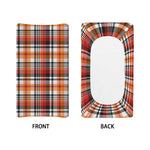 Orange And Black Madras Plaid Print Changing Pad Cover