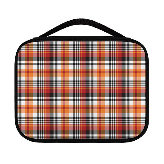 Orange And Black Madras Plaid Print Classic Bible Case
