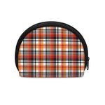 Orange And Black Madras Plaid Print Coin Purse