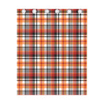 Orange And Black Madras Plaid Print Curtain