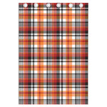 Orange And Black Madras Plaid Print Curtain