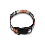 Orange And Black Madras Plaid Print Dog Collar