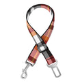 Orange And Black Madras Plaid Print Dog Seat Belt