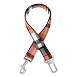 Orange And Black Madras Plaid Print Dog Seat Belt