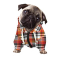Orange And Black Madras Plaid Print Dog Zip Up Hoodie