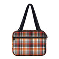 Orange And Black Madras Plaid Print Double Strap Bible Bag
