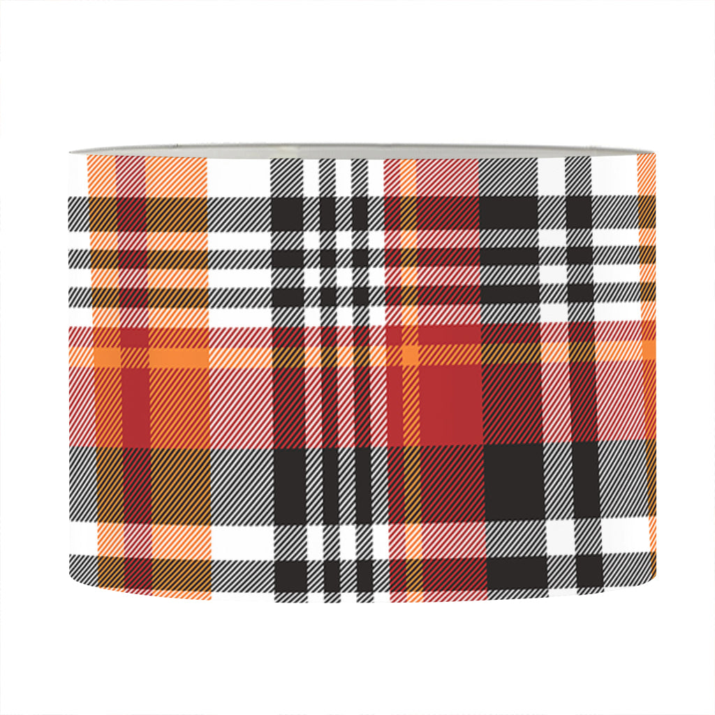 Orange And Black Madras Plaid Print Drum Lamp Shade