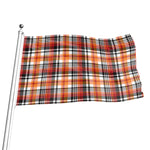 Orange And Black Madras Plaid Print Flag