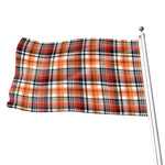 Orange And Black Madras Plaid Print Flag