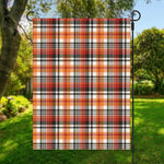 Orange And Black Madras Plaid Print Garden Flag