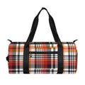 Orange And Black Madras Plaid Print Gym Bag