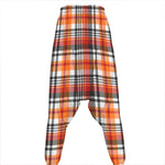 Orange And Black Madras Plaid Print Hammer Pants