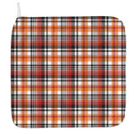 Orange And Black Madras Plaid Print Hand Towel