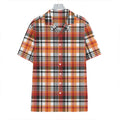 Orange And Black Madras Plaid Print Hawaiian Shirt