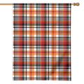 Orange And Black Madras Plaid Print House Flag