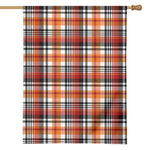 Orange And Black Madras Plaid Print House Flag
