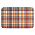 Orange And Black Madras Plaid Print Indoor Door Mat