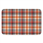 Orange And Black Madras Plaid Print Indoor Door Mat