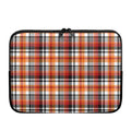 Orange And Black Madras Plaid Print Laptop Sleeve