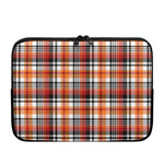 Orange And Black Madras Plaid Print Laptop Sleeve