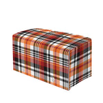 Orange And Black Madras Plaid Print Leather Tissue Box Cover