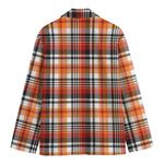 Orange And Black Madras Plaid Print Men's Blazer