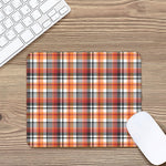Orange And Black Madras Plaid Print Mouse Pad