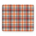 Orange And Black Madras Plaid Print Mouse Pad