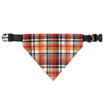 Orange And Black Madras Plaid Print Over The Collar Dog Bandana