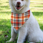 Orange And Black Madras Plaid Print Over The Collar Dog Bandana