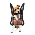 Orange And Black Madras Plaid Print Pet Carrier Backpack