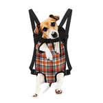 Orange And Black Madras Plaid Print Pet Carrier Backpack