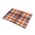 Orange And Black Madras Plaid Print Pet Cooling Mat Cover