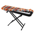 Orange And Black Madras Plaid Print Piano Keyboard Cover