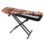 Orange And Black Madras Plaid Print Piano Keyboard Cover