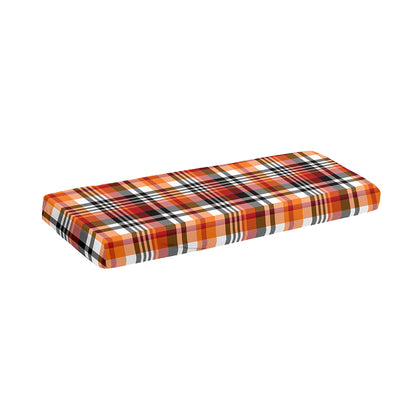 Orange And Black Madras Plaid Print Piano Keyboard Cover
