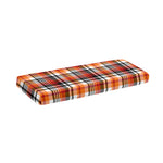 Orange And Black Madras Plaid Print Piano Keyboard Cover