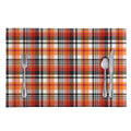 Orange And Black Madras Plaid Print Placemat