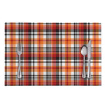 Orange And Black Madras Plaid Print Placemat