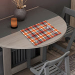 Orange And Black Madras Plaid Print Placemat