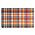Orange And Black Madras Plaid Print Polyester Doormat