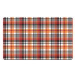 Orange And Black Madras Plaid Print Polyester Doormat