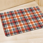 Orange And Black Madras Plaid Print Polyester Doormat