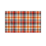 Orange And Black Madras Plaid Print Polyester Flag