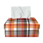 Orange And Black Madras Plaid Print Rectangle Tissue Box Cover