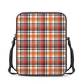 Orange And Black Madras Plaid Print Rectangular Crossbody Bag