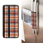 Orange And Black Madras Plaid Print Refrigerator Handle Covers