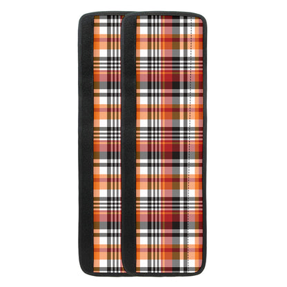Orange And Black Madras Plaid Print Refrigerator Handle Covers